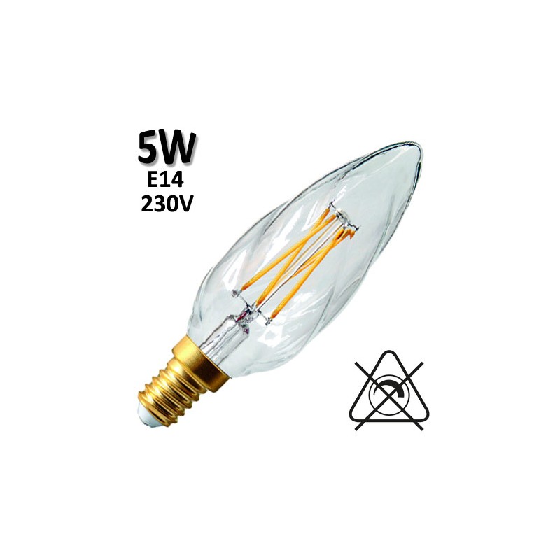 GIRARD SUDRON 713209 - Flamme torsadée claire LED 5W E14 230