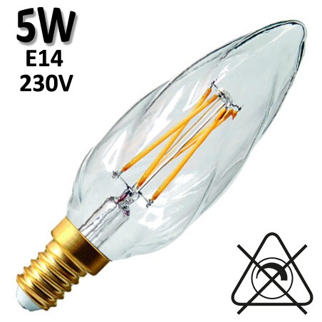GIRARD SUDRON 713209 - Flamme torsadée claire LED 5W E14 230