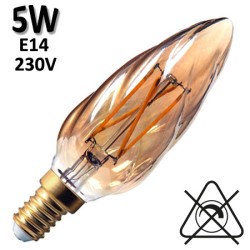 GIRARD SUDRON 713211 - Flamme torsadée ambrée LED 5W E14