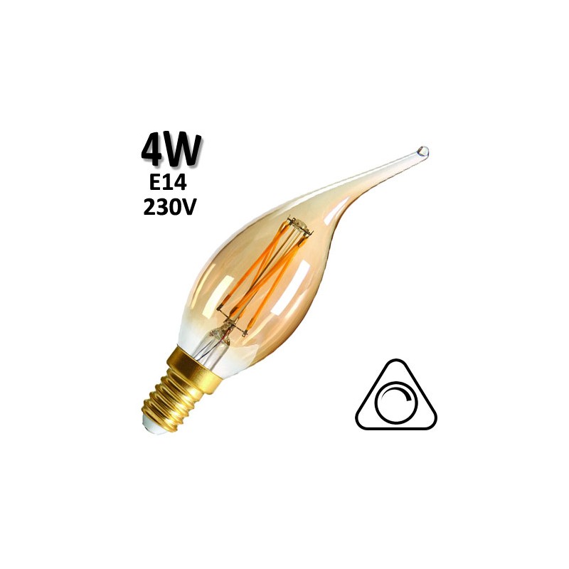GIRARD SUDRON 713178 - Flamme coup de vent ambrée LED 4W E14