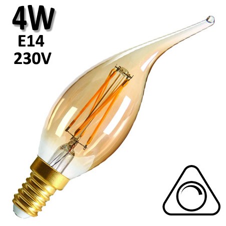GIRARD SUDRON 713178 - Flamme coup de vent ambrée LED 4W E14