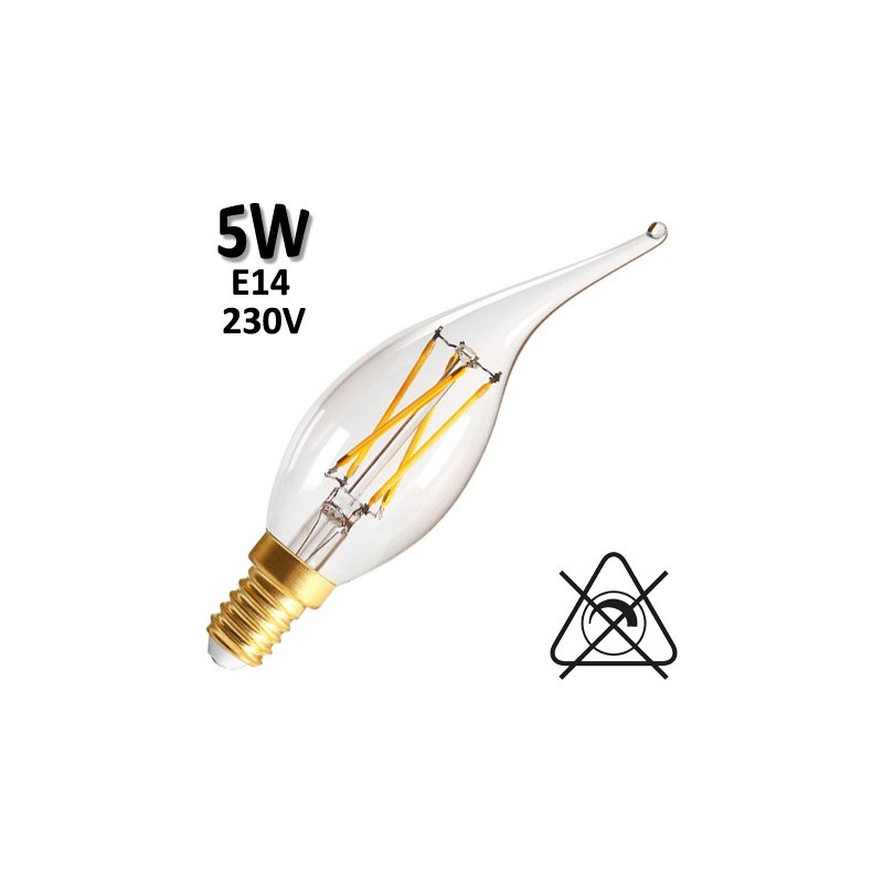 GIRARD SUDRON 713179 - Flamme coup de vent claire LED 5W E14
