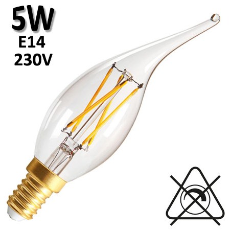 GIRARD SUDRON 713179 - Flamme coup de vent claire LED 5W E14