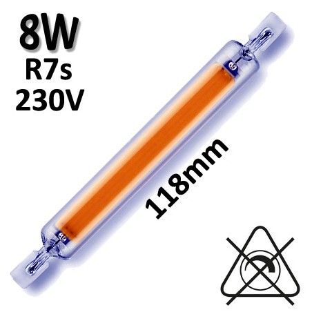 Tube LED R7s 118mm 8W 230V -DURALAMP LF1980W