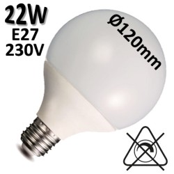 Lampe GLOBE LED 22W E27 230V - Ampoule globe opale Duralamp