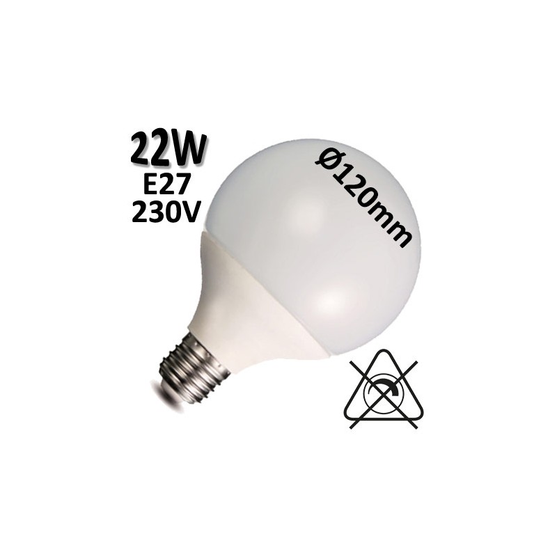 Lampe GLOBE LED 22W E27 230V - Ampoule globe opale Duralamp