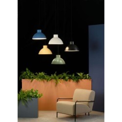 Luminaire suspendu gris signalisation - Suspension 38cm