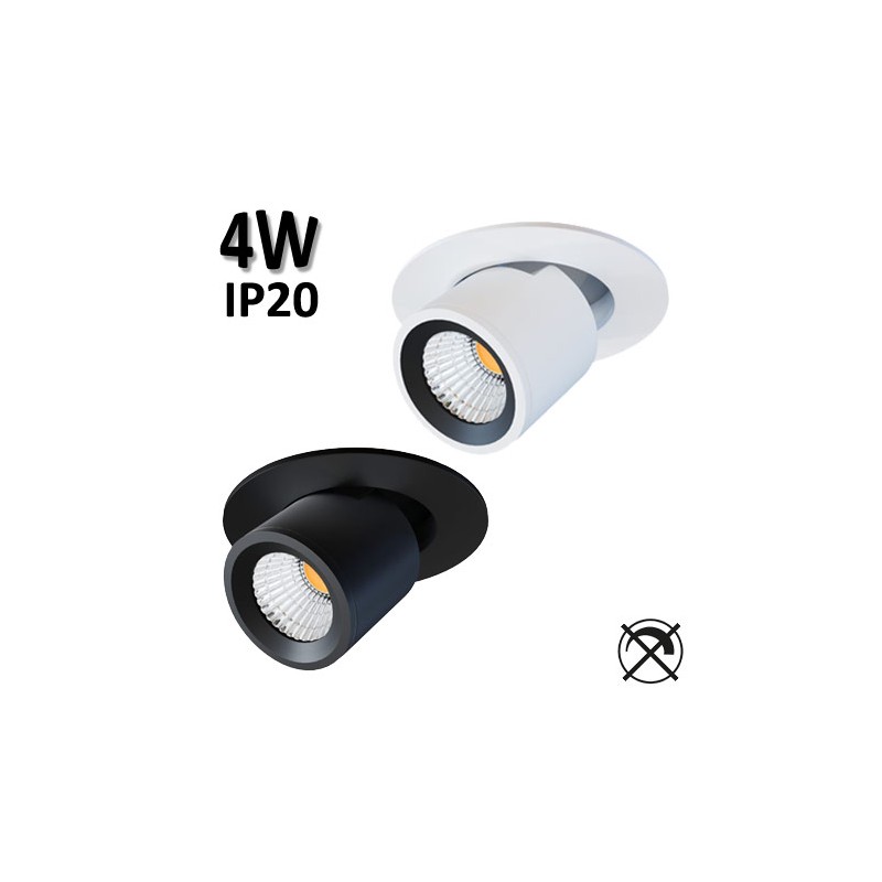 BENEITO Nano Oxo R - Spot LED encastré plafond 4W blanc noir