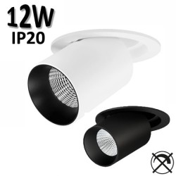 BENEITO Oxo R - Spot LED encastré plafond 12W blanc noir