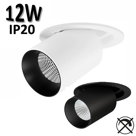 BENEITO Oxo R - Spot LED encastré plafond 12W blanc noir