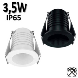 Spot encastré rond petit diamètre BENEITO Pulsar 3,5W blanc noir
