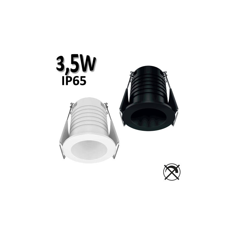 Spot encastré rond petit diamètre BENEITO Pulsar 3,5W blanc noir