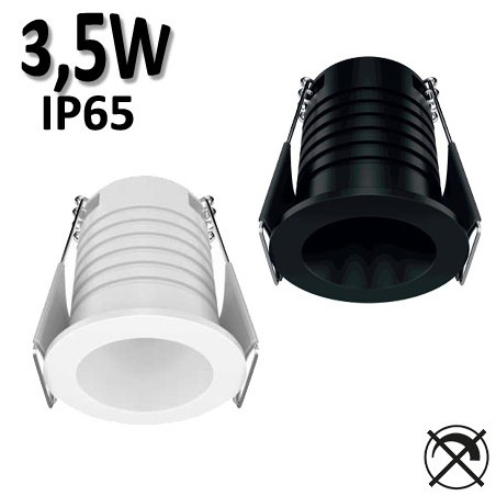 Spot encastré rond petit diamètre BENEITO Pulsar 3,5W blanc noir