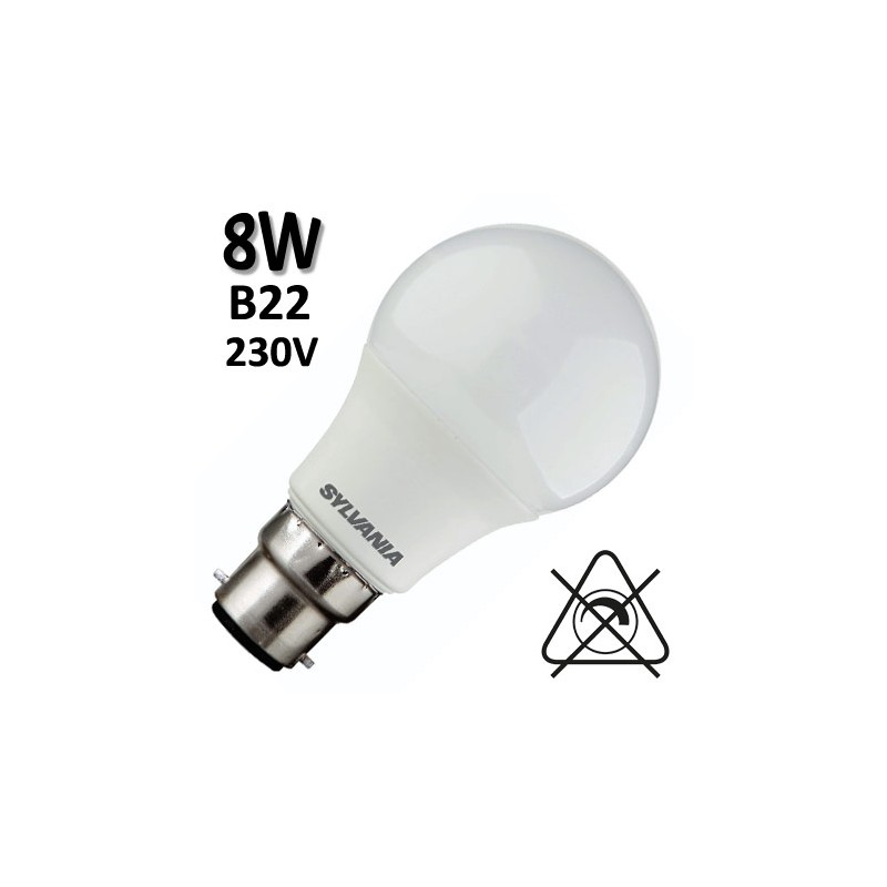 Ampoule B22 baïonnette LED SYLVANIA 8W B22 230V 29579