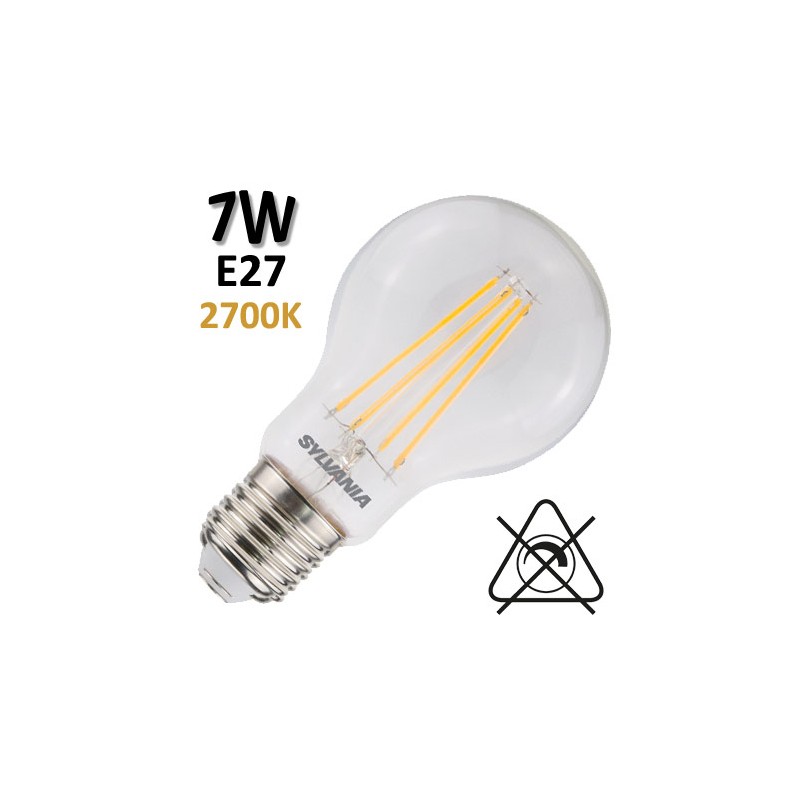 Ampoule filament LED claire SYLVANIA 7W E27 230V 29327 29329