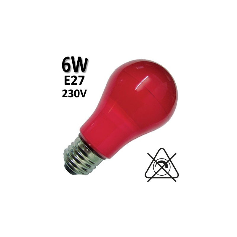 Ampoule rouge E27 230V - Lampe standard LED DURALAMP LA55R