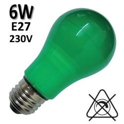 Ampoule verte E27 230V - Lampe standard LED DURALAMP LA55G