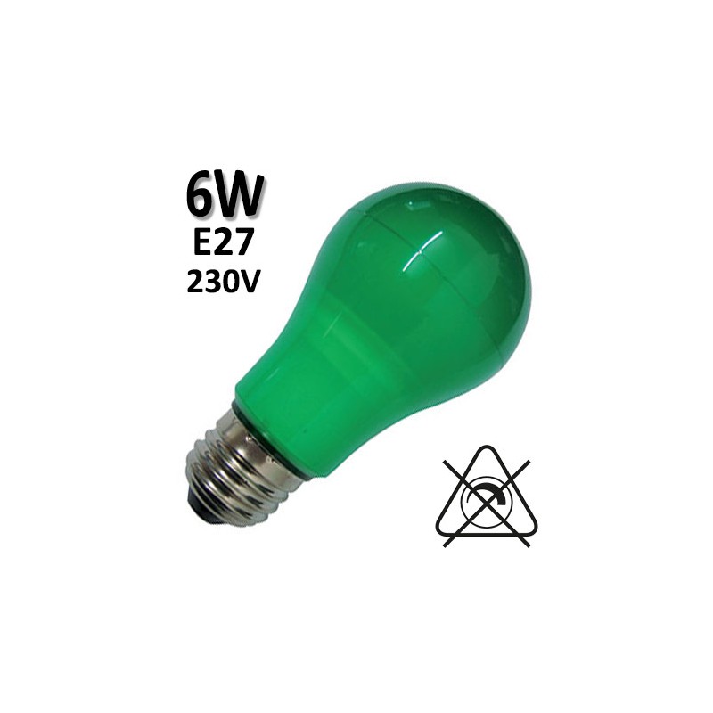 Ampoule verte E27 230V - Lampe standard LED DURALAMP LA55G
