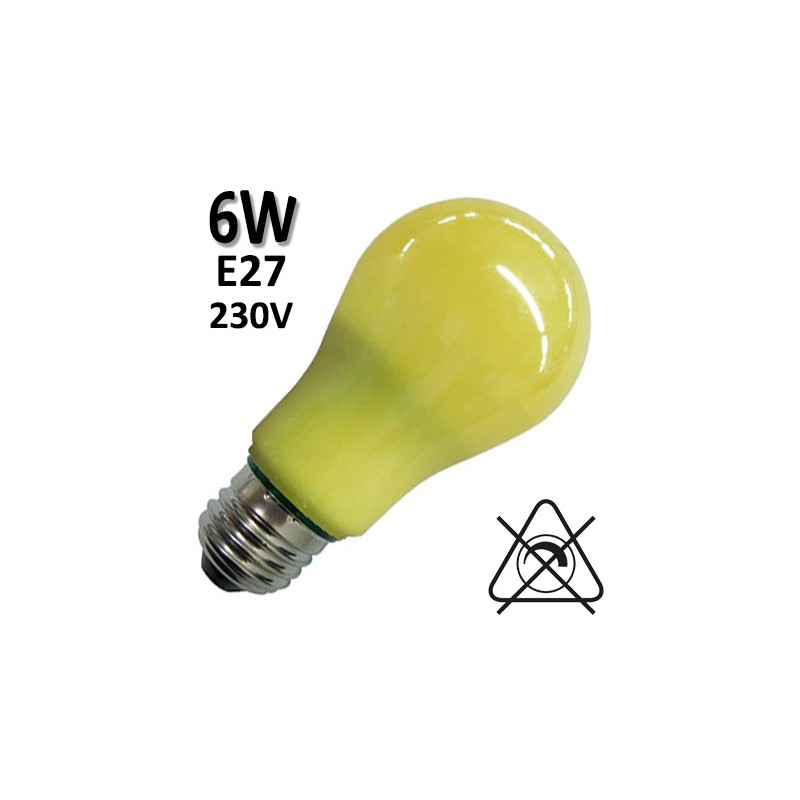 Ampoule jaune E27 230V - Lampe standard LED DURALAMP LA55Y