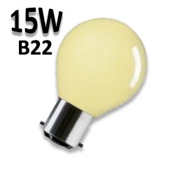 Ampoule jaune 15W B22 - Lampe sphérique guirlande