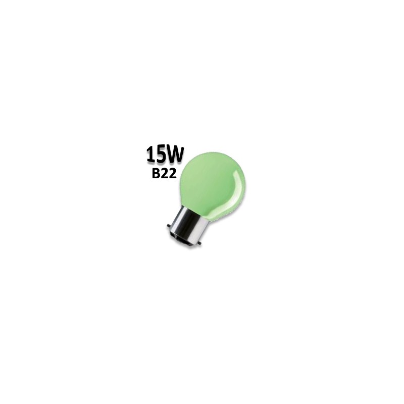 Ampoule verte 15W B22 - Lampe sphérique guirlande