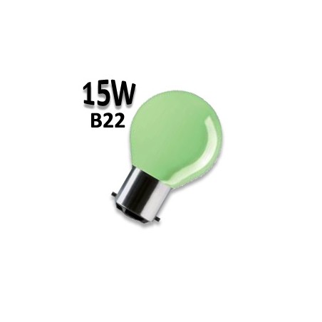 Ampoule verte 15W B22 - Lampe sphérique guirlande