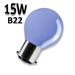 Ampoule bleue 15W B22 - Lampe sphérique guirlande