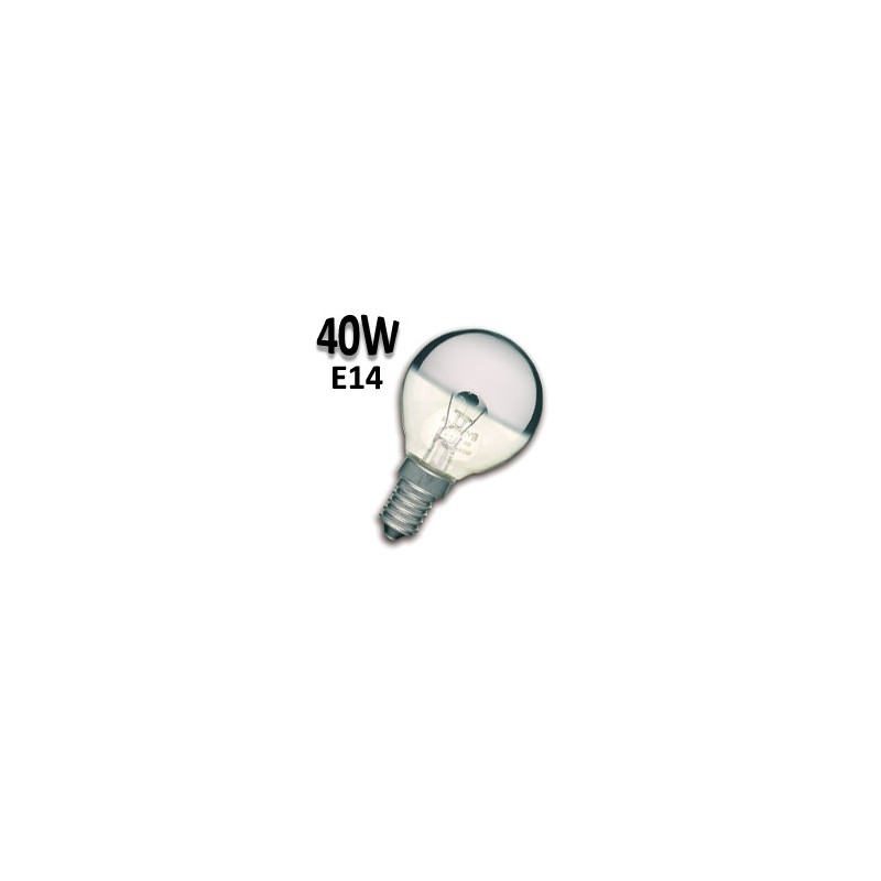 Ampoule sphérique calotte argentée 40W E14 230V