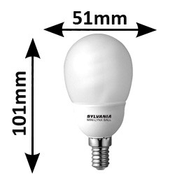 Ampoule SYLVANIA MiniLynx spherique 9W E14 0035404
