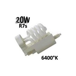 Tube R7s 20W 230V 118mm - Lampe fluocompacte 6400K
