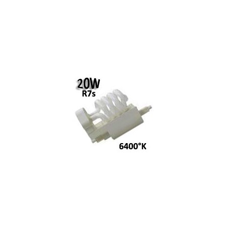Tube R7s 20W 230V 118mm - Lampe fluocompacte 6400K