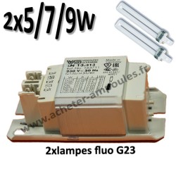 VOSSLOH LN 13.313 163711 - Ballast 2 fluocompacte 5W 7W 9W G23
