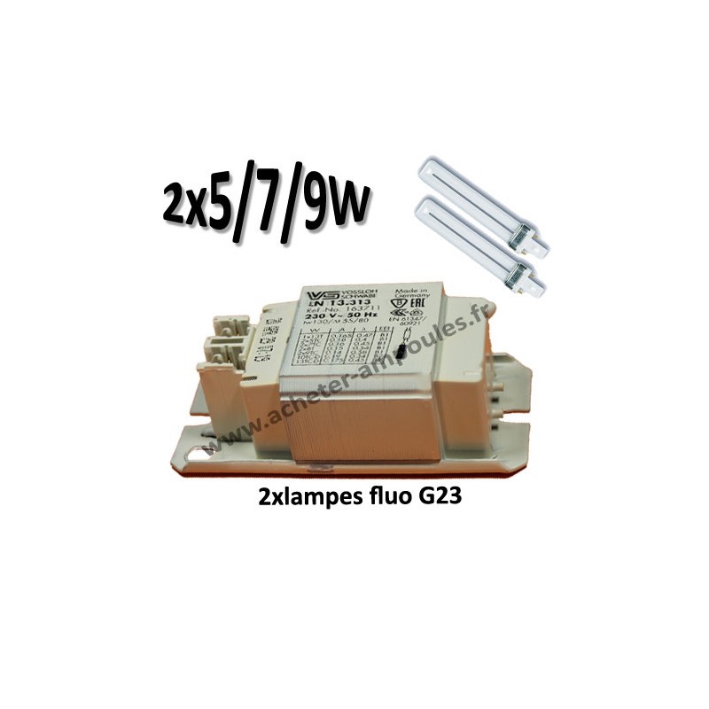 VOSSLOH LN 13.313 163711 - Ballast 2 fluocompacte 5W 7W 9W G23