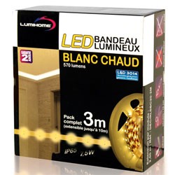 Ruban LED blanc chaud SMD 3014 LUMIHOME DEC/SET3BC